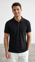 SOLID POLO TSHIRT - BLACK - Under Attack