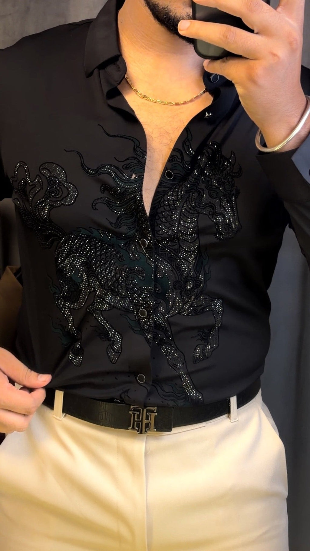 Stallion Celestiol Prestige Jacquard Shirt - BLACK - Under Attack