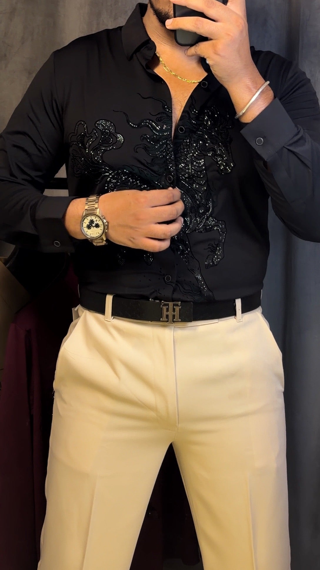 Stallion Celestiol Prestige Jacquard Shirt - BLACK - Under Attack