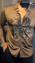 Stallion Celestiol Prestige Jacquard Shirt - CAMEL - Under Attack