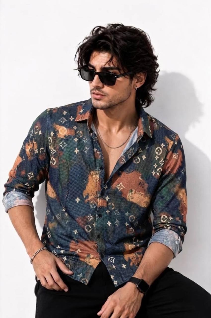 Stardust Galaxy Printed Shirt - Navy - Under Attack
