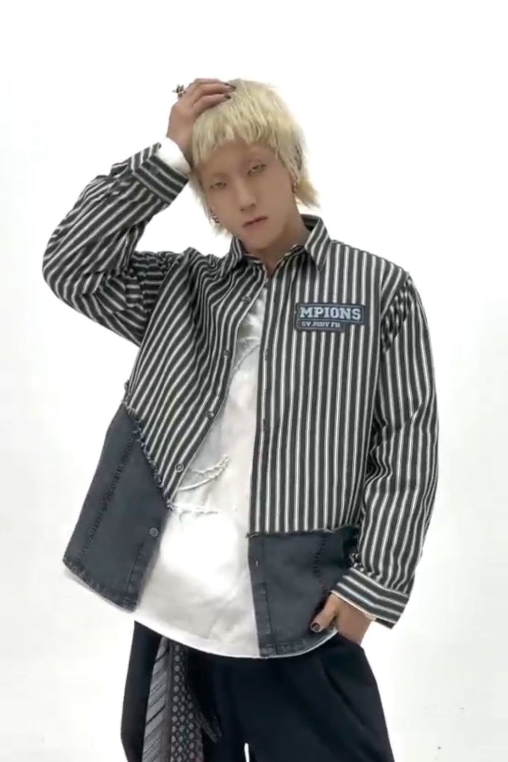 Strip Vibe Shacket - Black - Under Attack