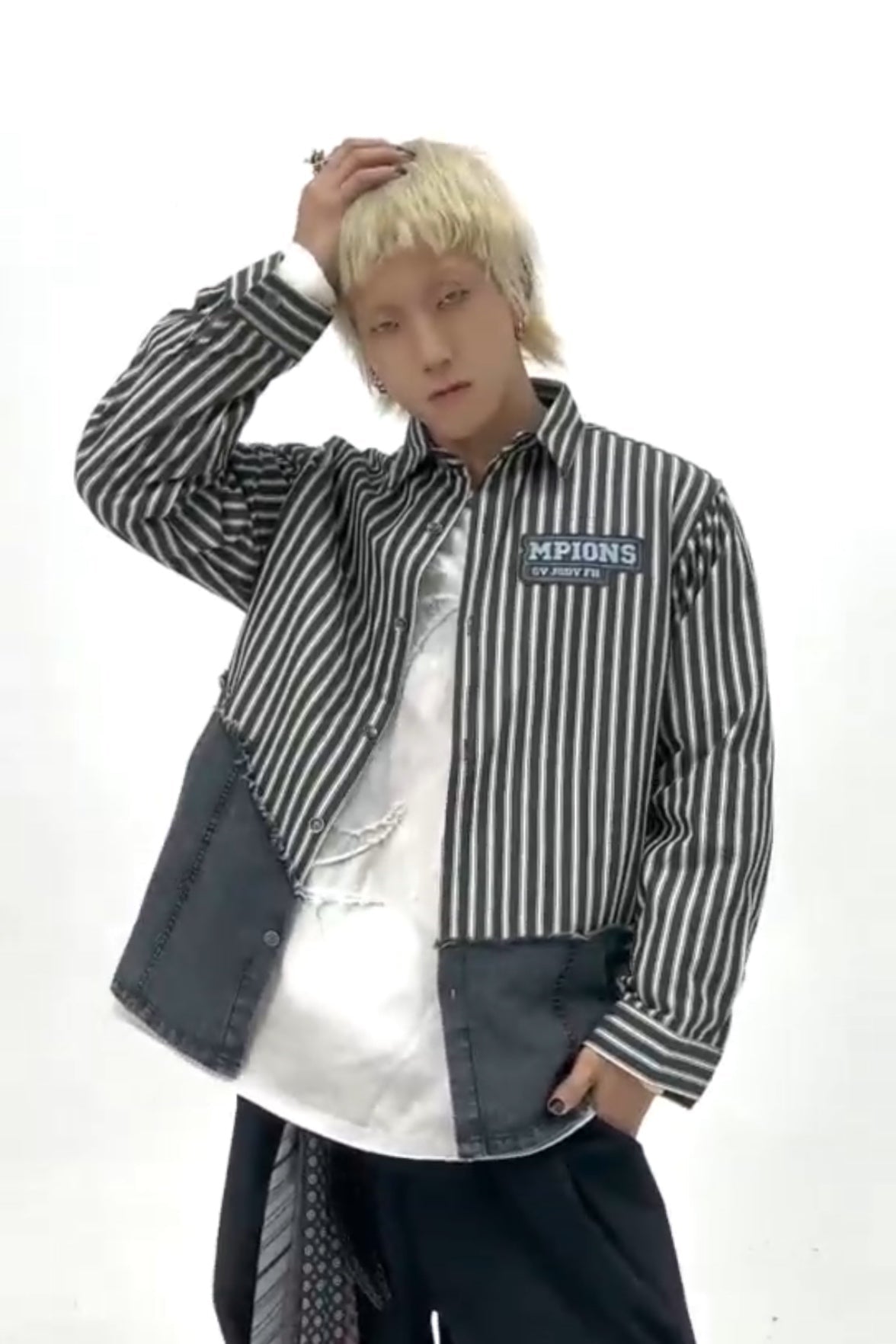 Strip Vibe Shacket - Black - Under Attack