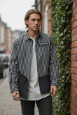 Strip Vibe Shacket - Black - Under Attack