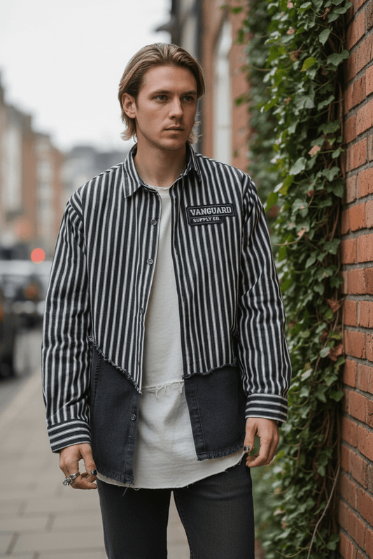 Strip Vibe Shacket - Black - Under Attack