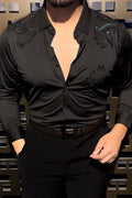 Sydney Glow Jacquard Shirt - BLACK - Under Attack