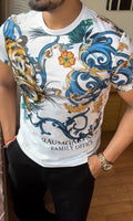 Tiger Couture All Over Print Viscose Tshirt - White - Under Attack