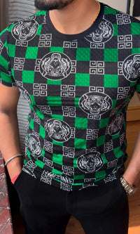 Tiger crochet tshirt - green