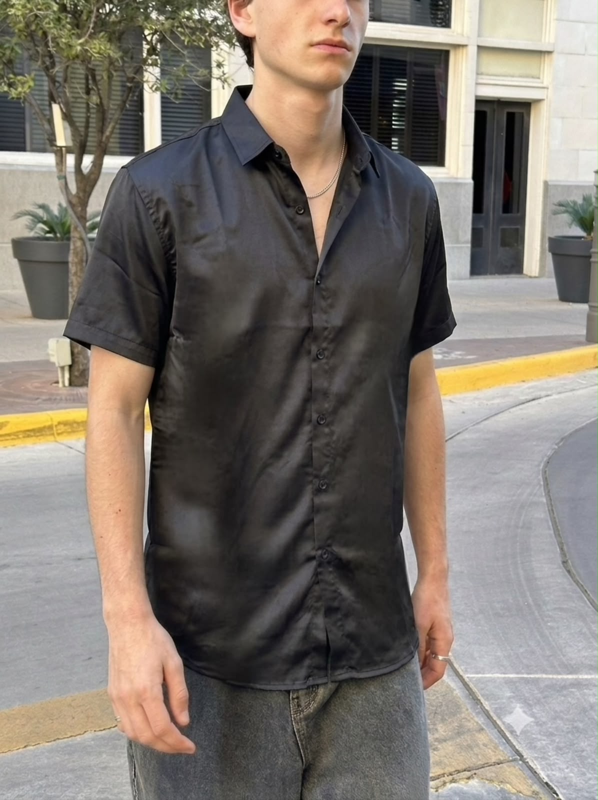 Titanium Dusk Half Sleeves Shirt - Black - Under Attack