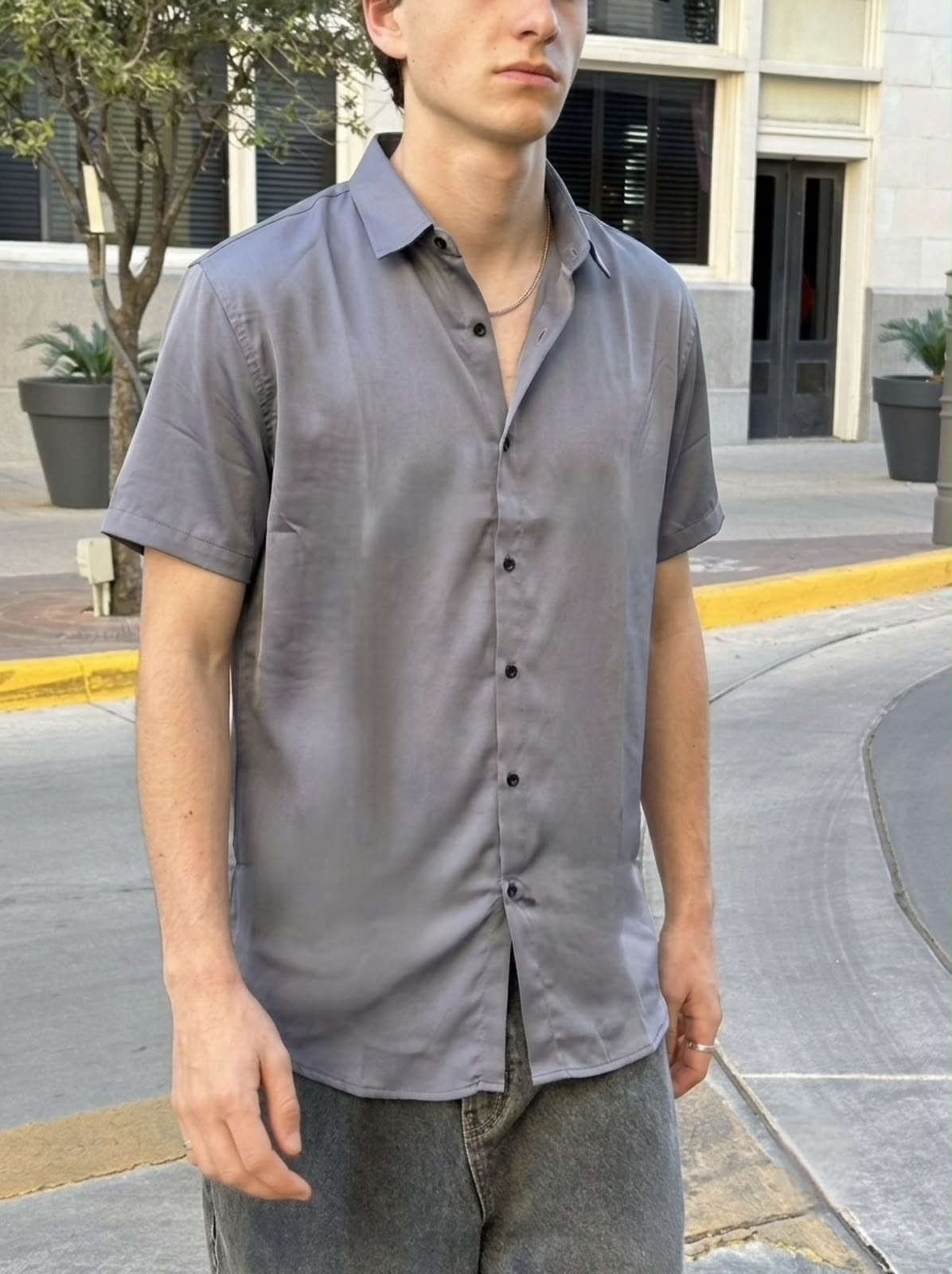 Titanium Dusk Half Sleeves Shirt - Charcoal - Under Attack