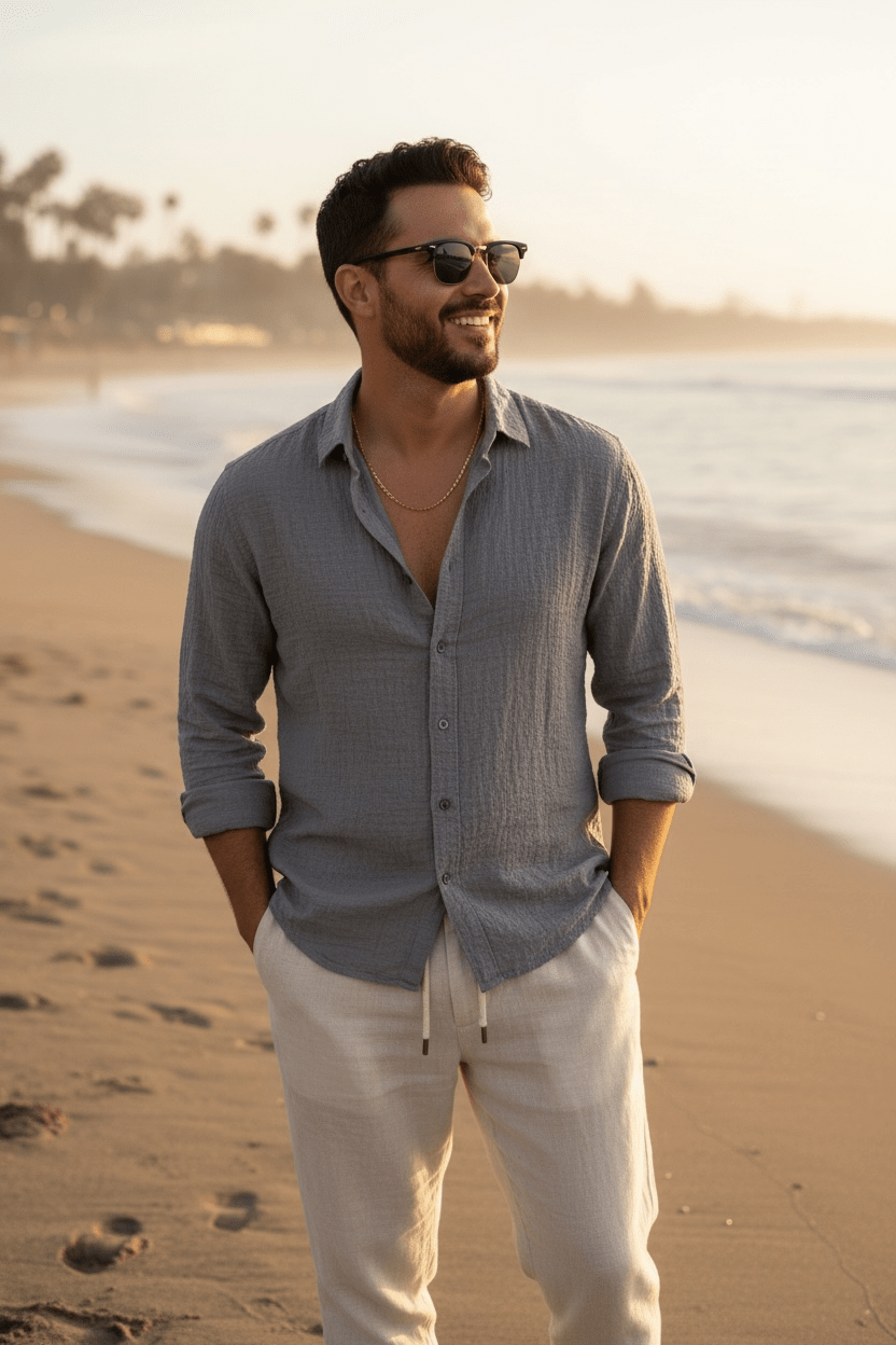 Tokyo Linen Premium Shirt - Light Grey - Under Attack