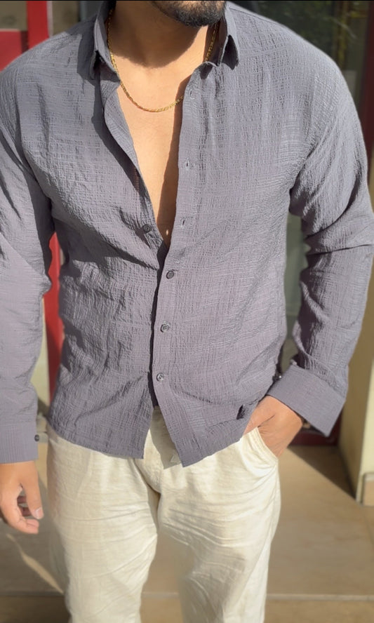 Tokyo Linen Premium Shirt - Light Grey - Under Attack