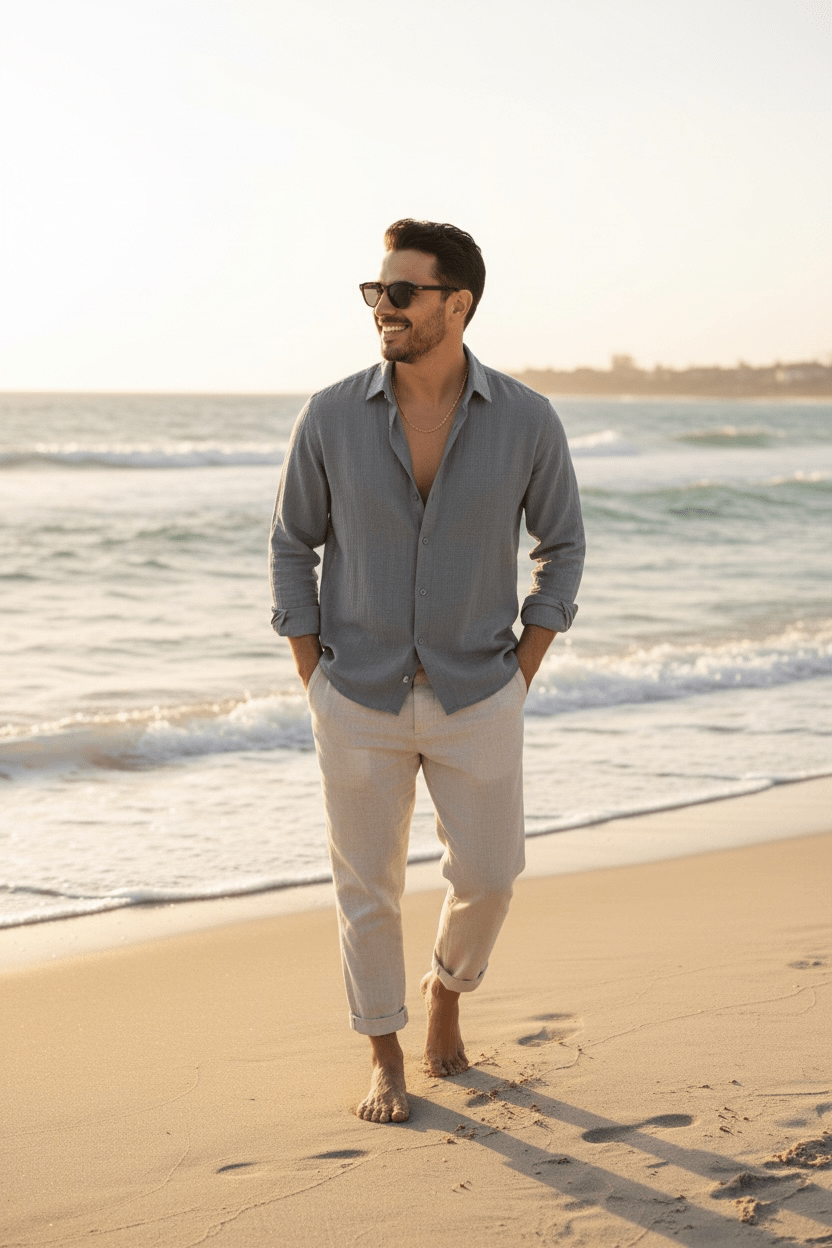 Tokyo Linen Premium Shirt - Light Grey - Under Attack
