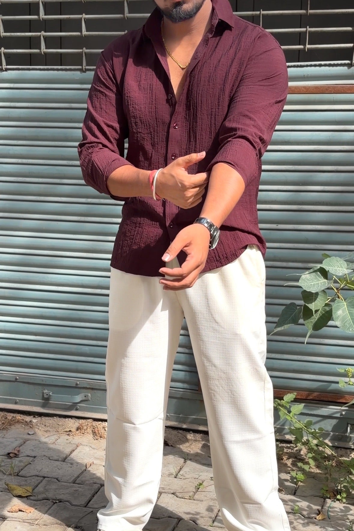 Tokyo Linen Premium Shirt - Wine - Under Attack