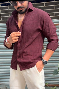 Tokyo Linen Premium Shirt - Wine