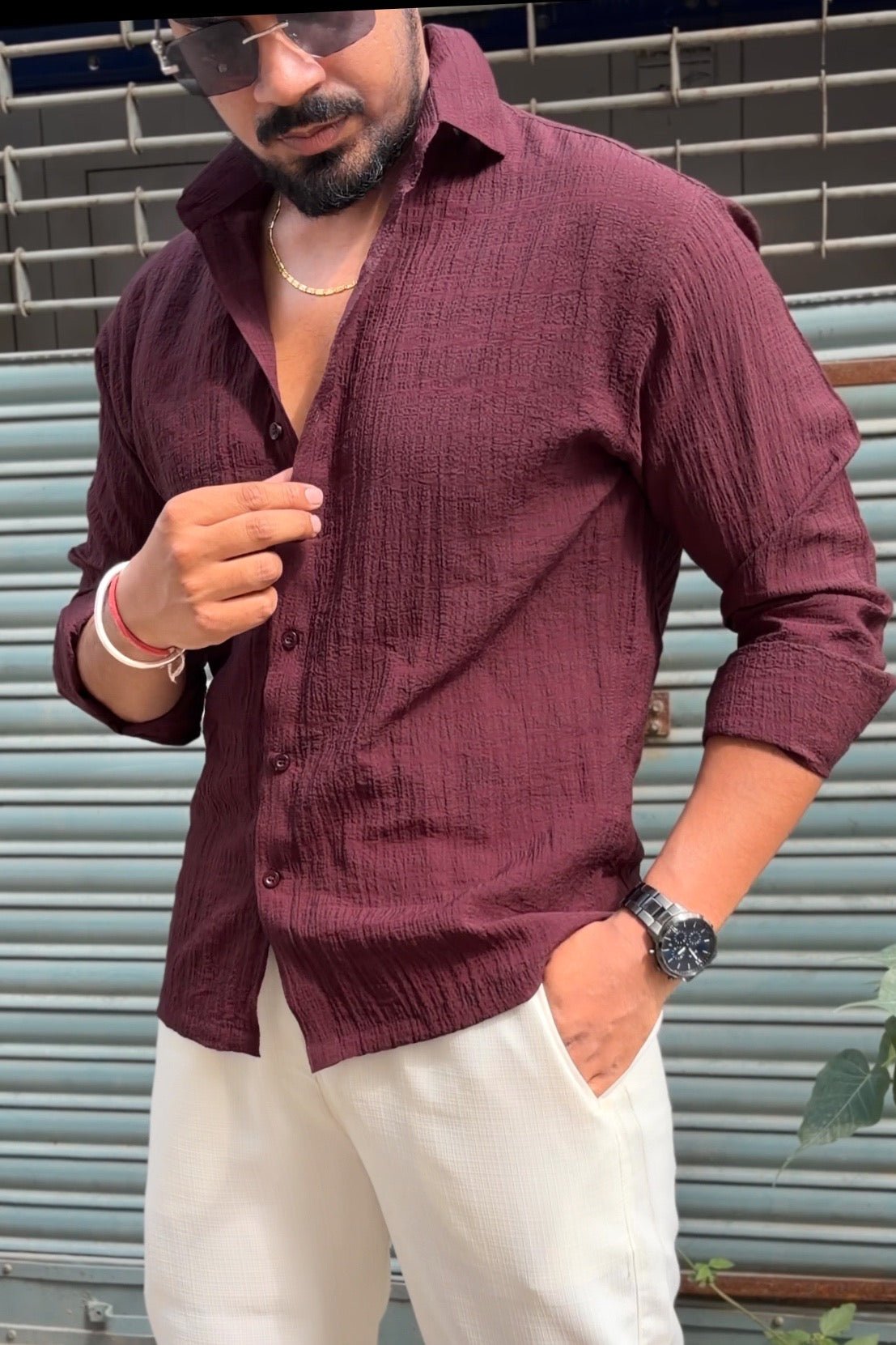 Tokyo Linen Premium Shirt - Wine - Under Attack