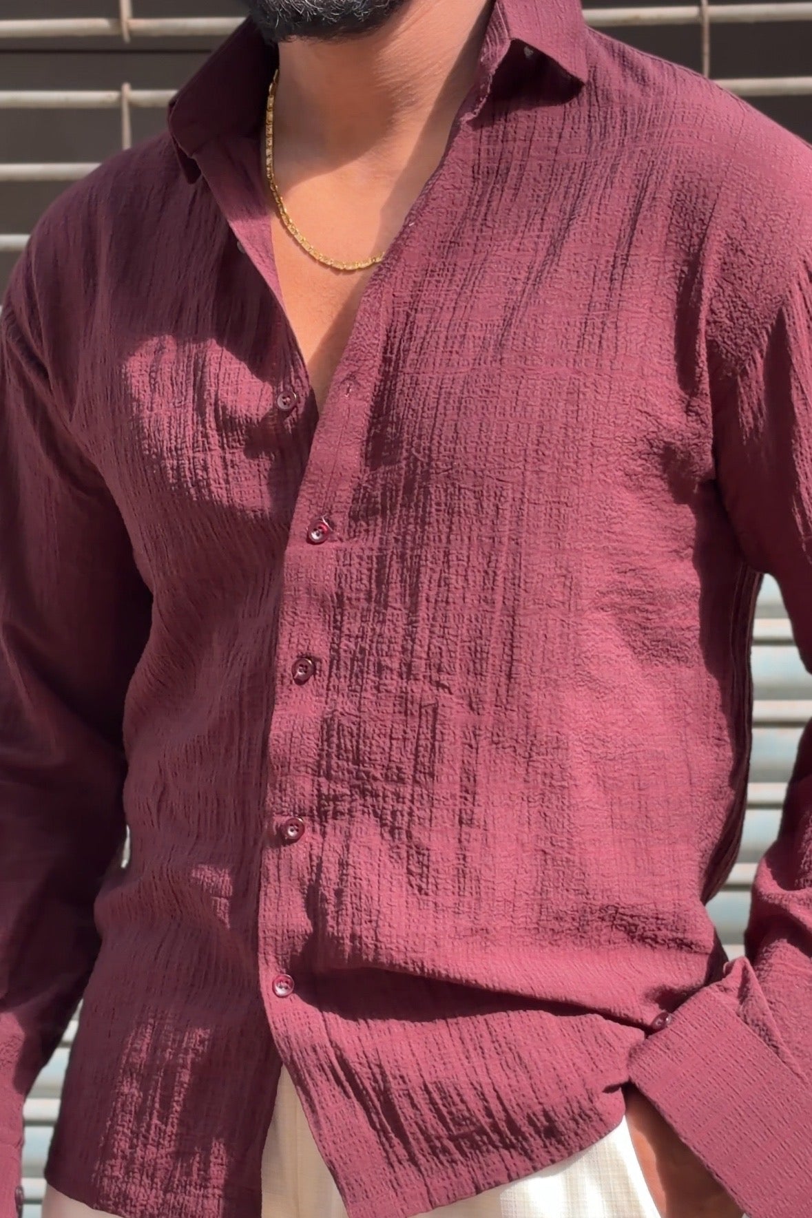 Tokyo Linen Premium Shirt - Wine - Under Attack