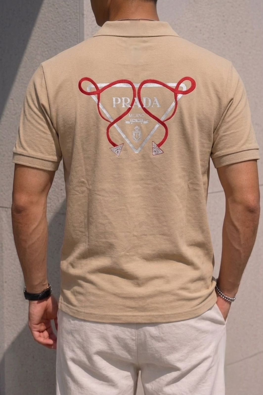 Triangle Arrowed Polo Tshirt - Beige - Under Attack