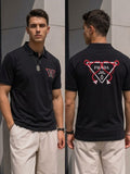 Triangle Arrowed Polo Tshirt - Black - Under Attack