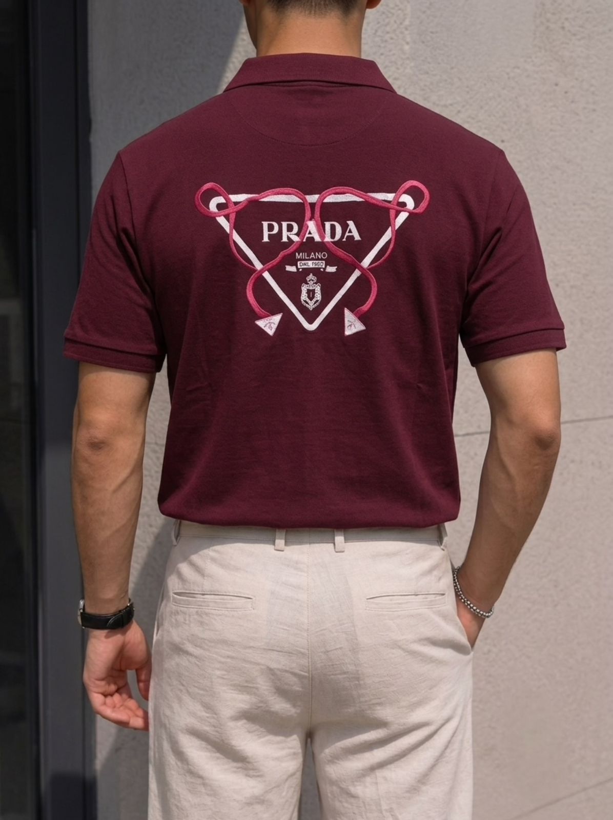 Triangle Arrowed Polo Tshirt - Wine - Under Attack