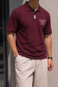 Triangle Arrowed Polo Tshirt - Wine - Under Attack