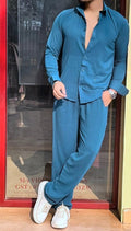 Turkey Linen Textured Coord set - BLUE - Under Attack