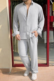 Turkey Linen Textured Coord set - LIGHT GREY - Under Attack