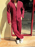 Turkey Linen Textured Coord set - WINE - Under Attack