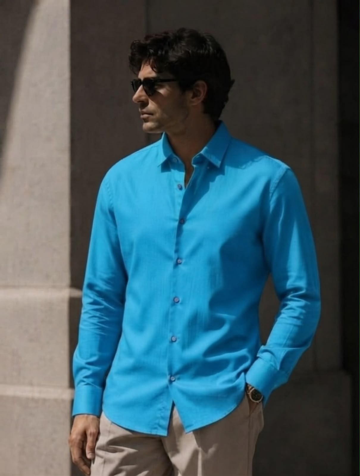 Turquoise Button Down Shirt - Under Attack