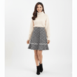 Tweed Plait Checkered Winter Party Wear Skirt 568 - Black - Under Attack