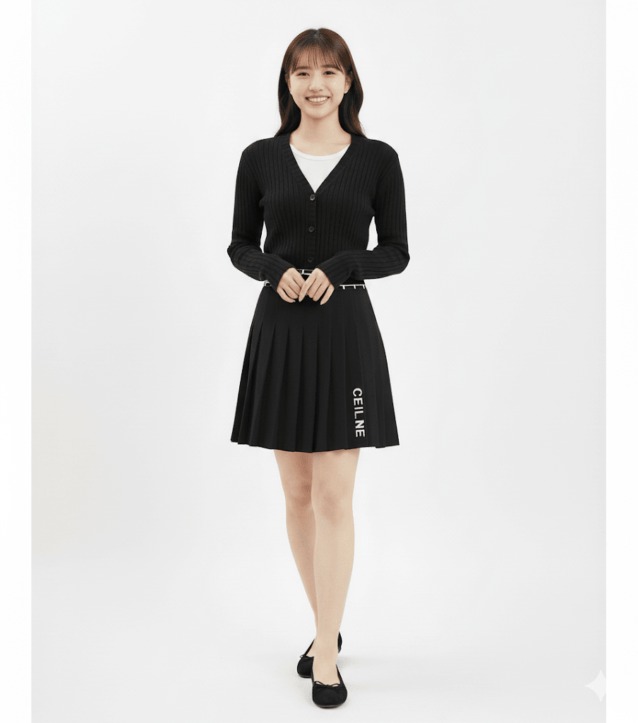 Tweed Plait Checkered Winter Party Wear Skirt 8113 - Black - Under Attack