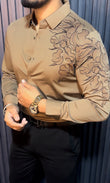 Twilight Bloom Jacquard Shirt - Camel - Under Attack