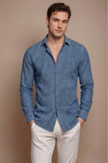 Urban Cotton Textured Shirt - Blue - Under Attack