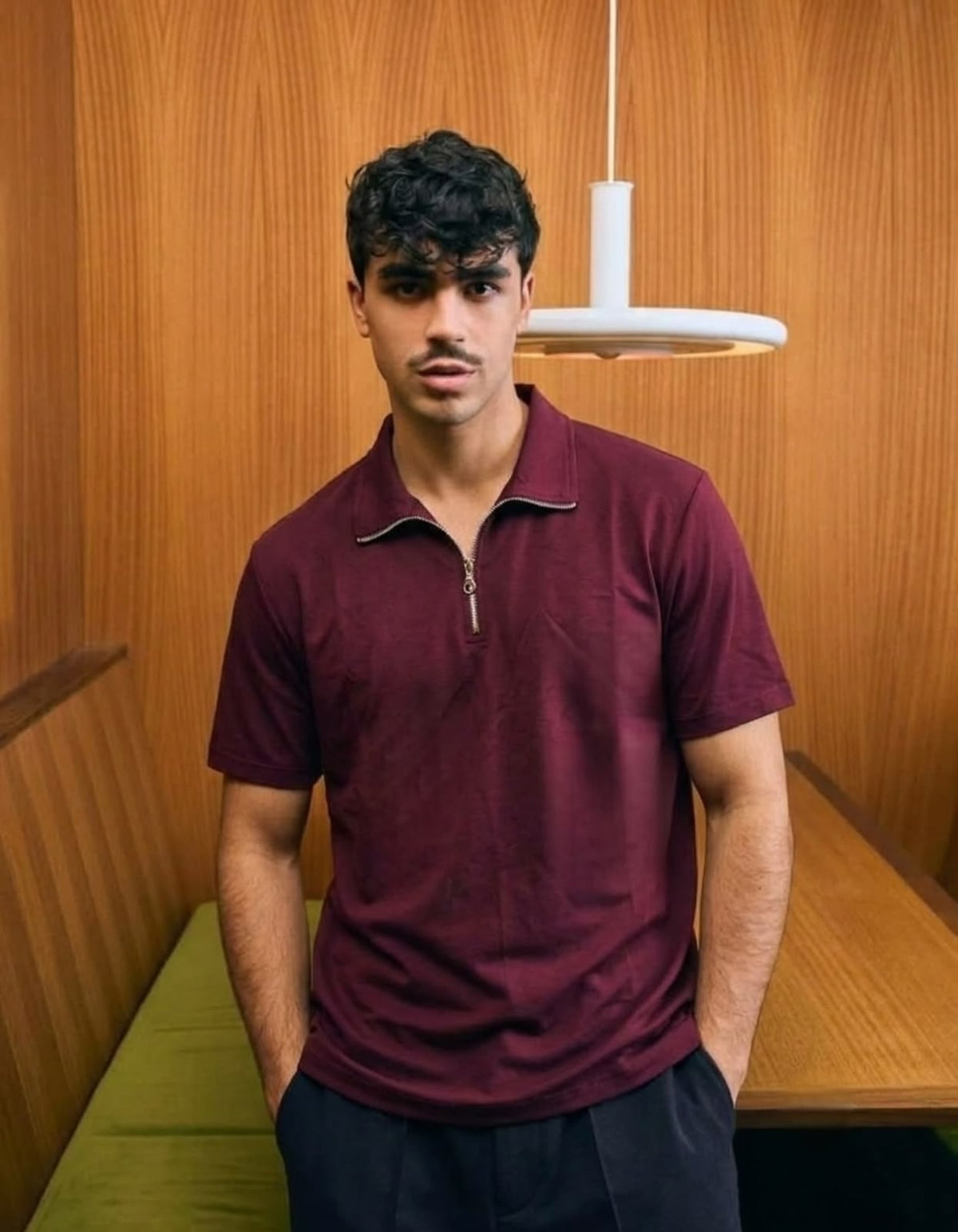 Vanta Zip Polo Tshirt - Burgundy - Under Attack