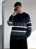 Velour Strata Velvet Sweatshirt - Navy - Under Attack