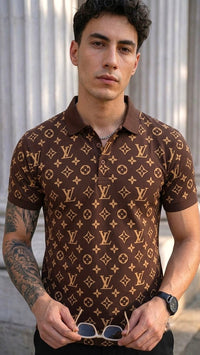 VL all over printed Tshirt - brown