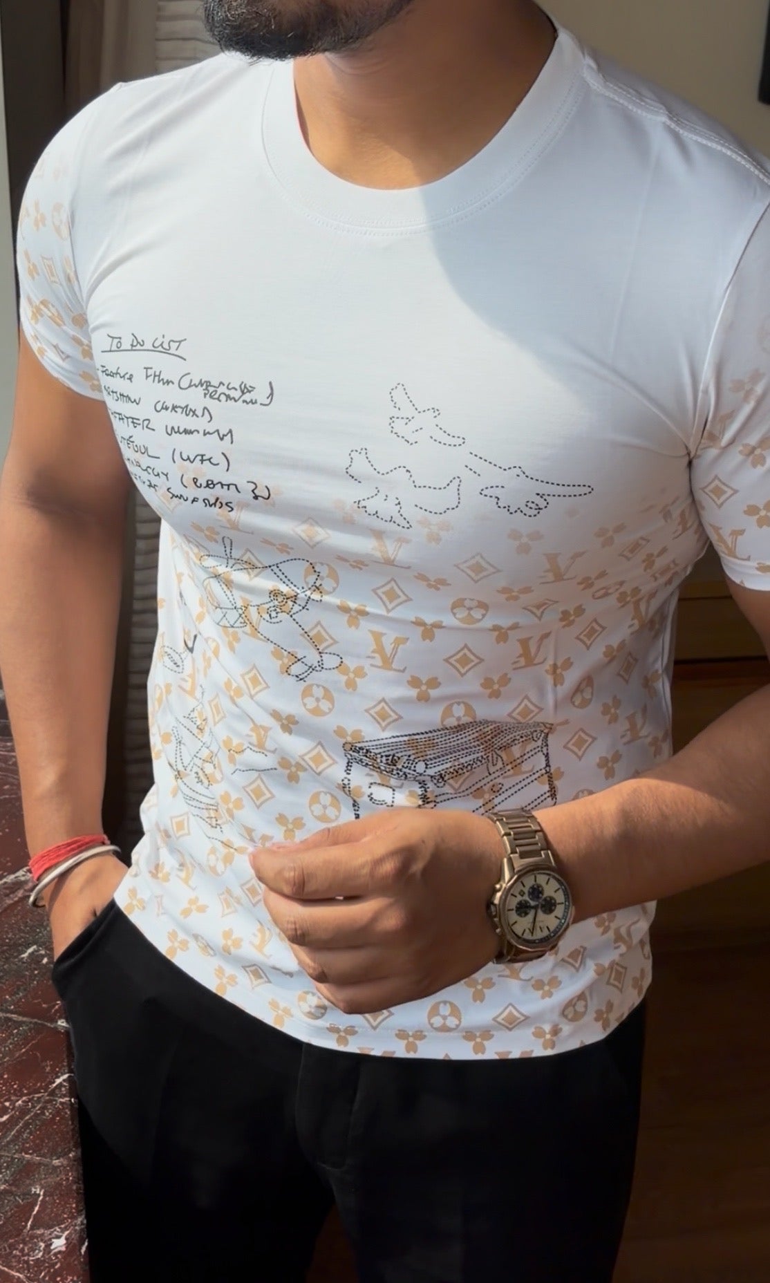 VL Printed Bling Tshirt - White - Under Attack