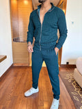Zig zag embossed tracksuit - green - Under Attack